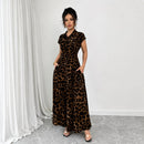 Vestido Catarina com Estampa de Leopardo e Cintura Marcada